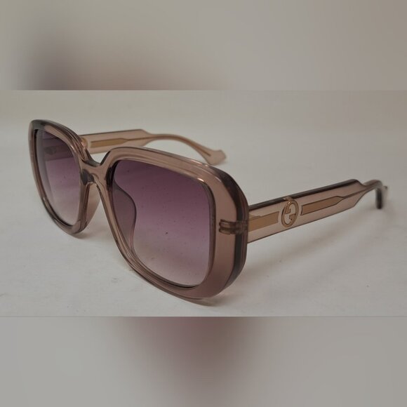 Gucci Sunglasses Oversized Square Beige Violet Glitter GG1557SK 006 54-20-145 main image 6